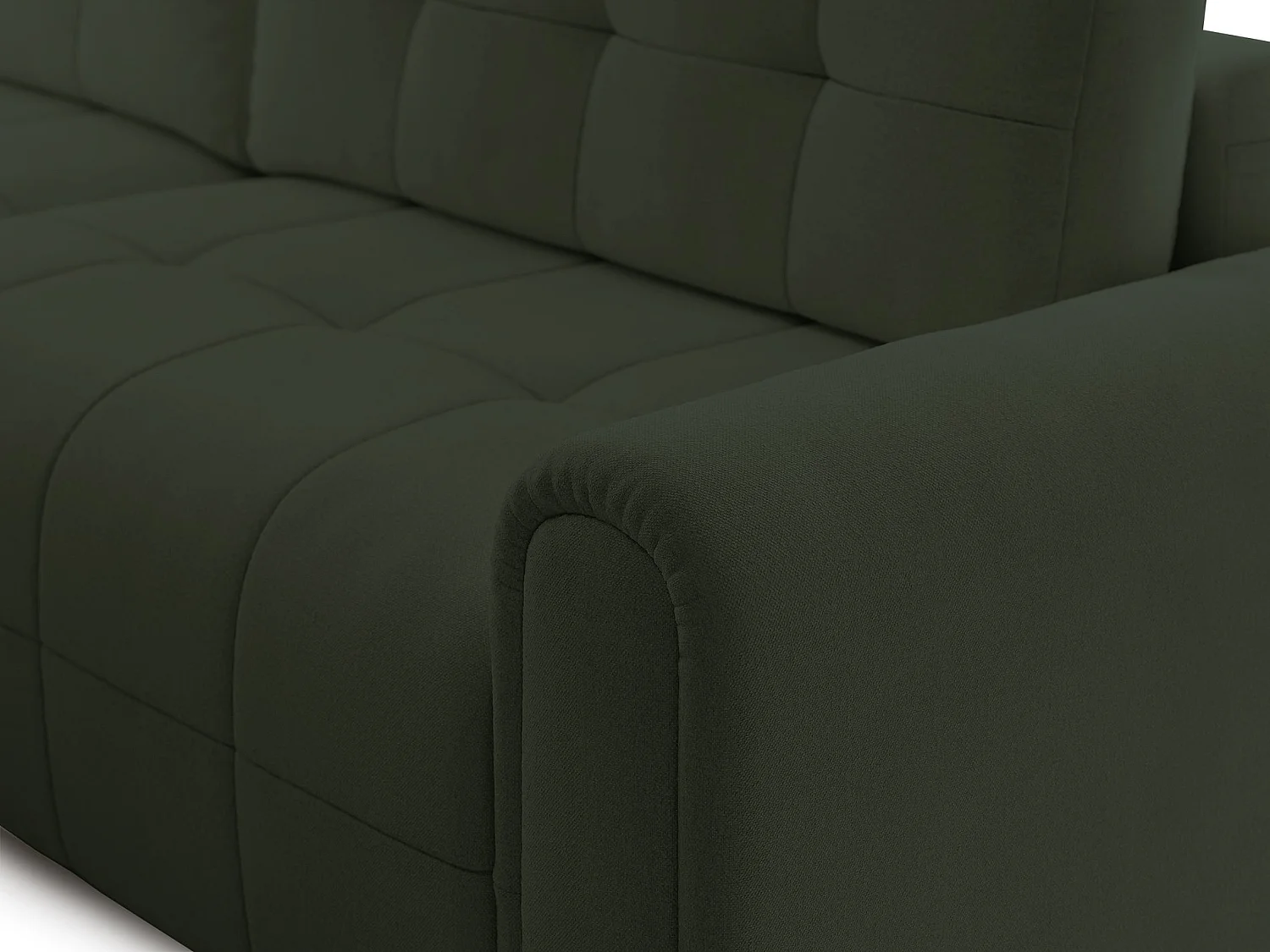 Ecksofa mit Schlaffunktion und Stauraum – links – Chenille – Olivgrün – SIMOLLA