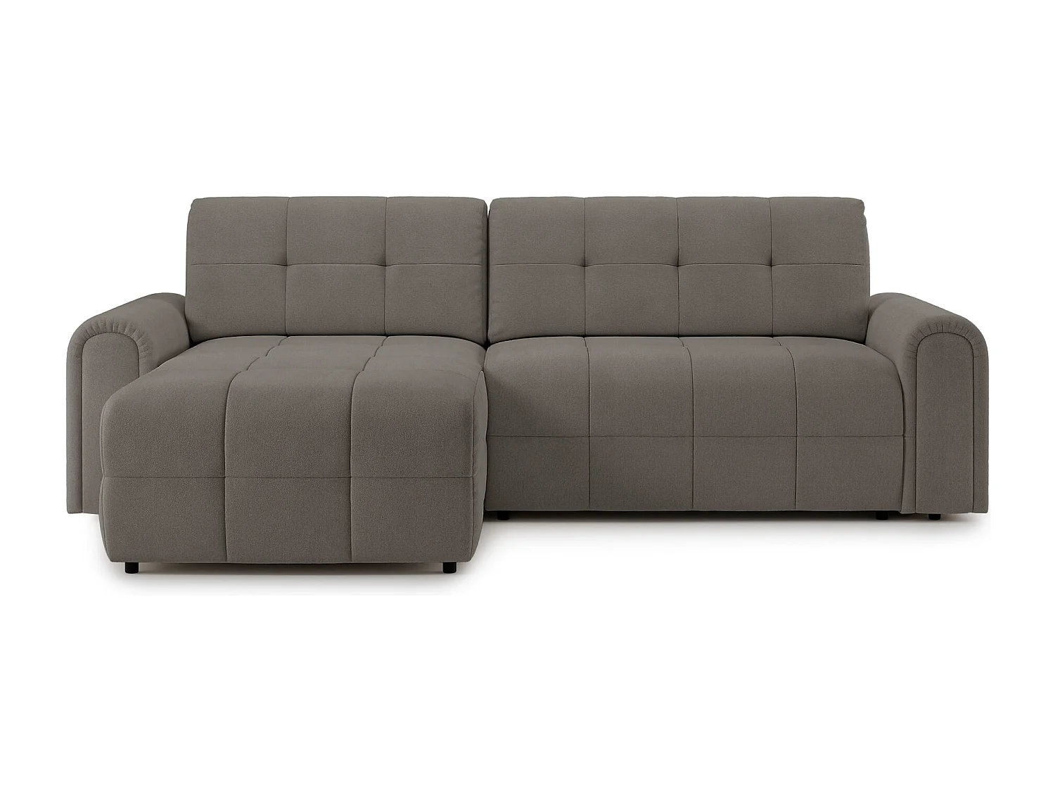 Canapé d’angle – convertible – méridienne – côté gauche – taupe – en chenille – SIMOLLA