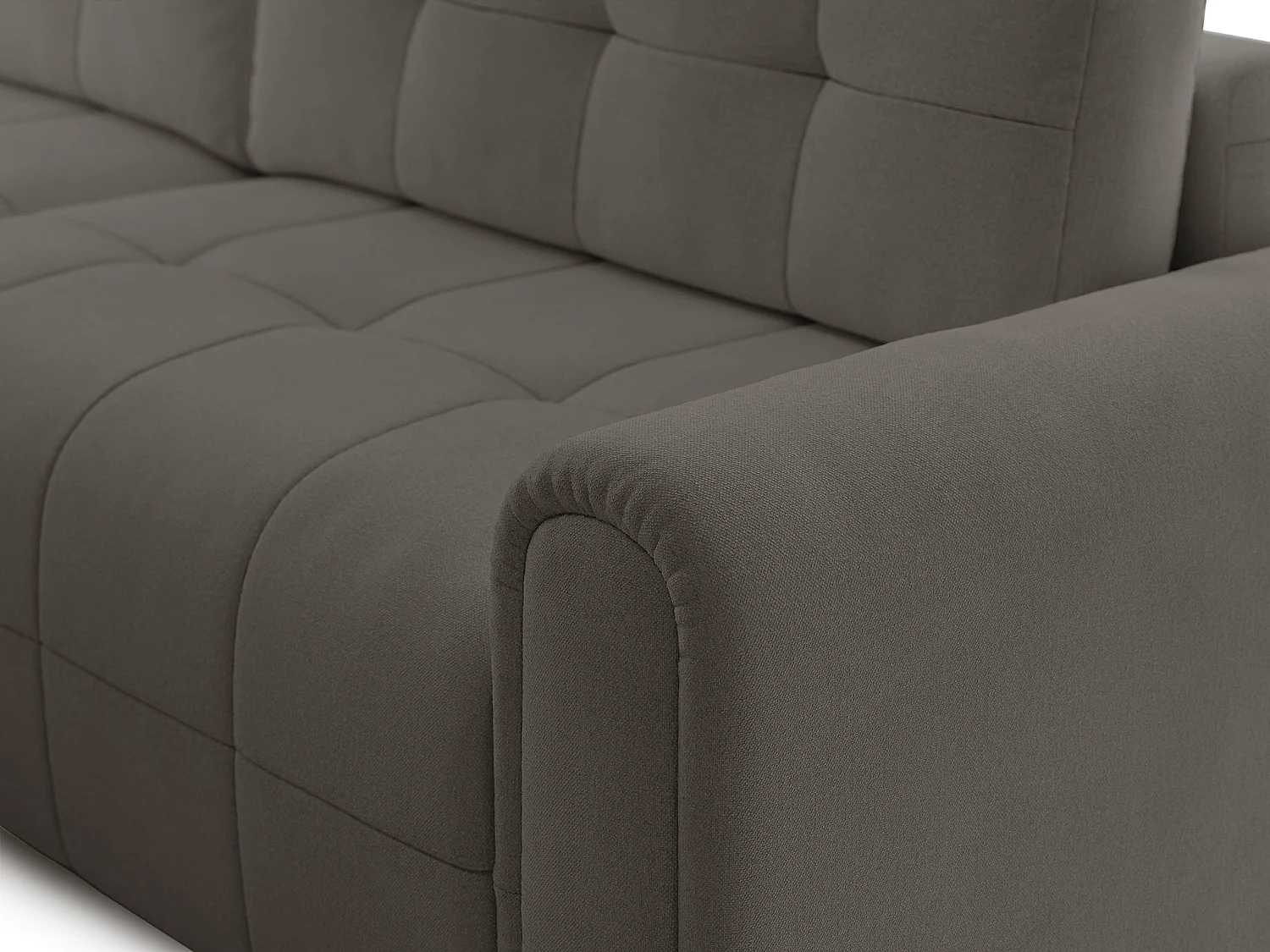 Canapé d’angle – convertible – méridienne – côté gauche – taupe – en chenille – SIMOLLA