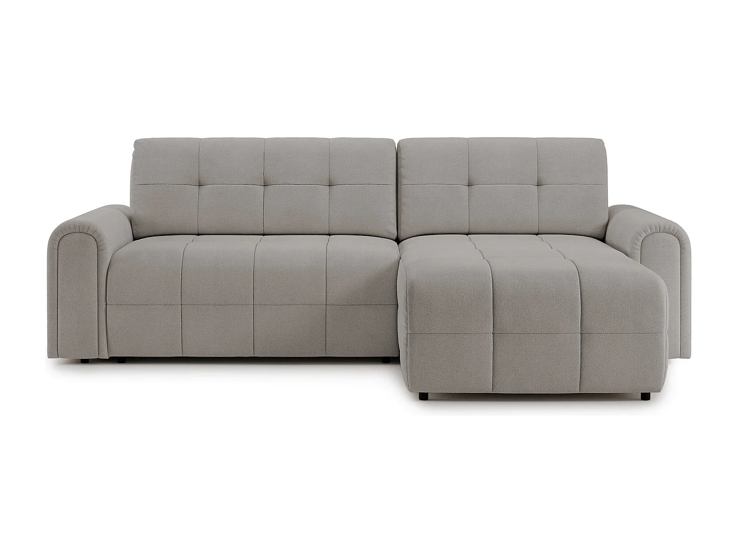 Ecksofa mit Schlaffunktion und Stauraum – rechts – Chenille – Greige – SIMOLLA