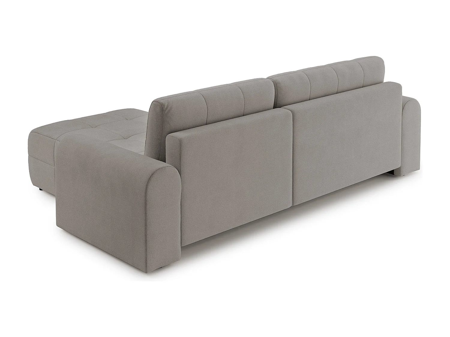Ecksofa mit Schlaffunktion und Stauraum – rechts – Chenille – Greige – SIMOLLA