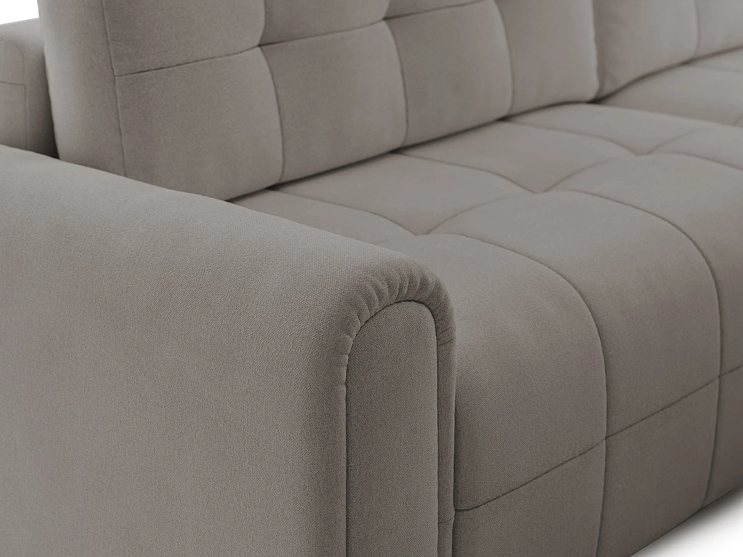 Canapé d’angle – convertible – méridienne – côté droit – grège – en chenille – SIMOLLA