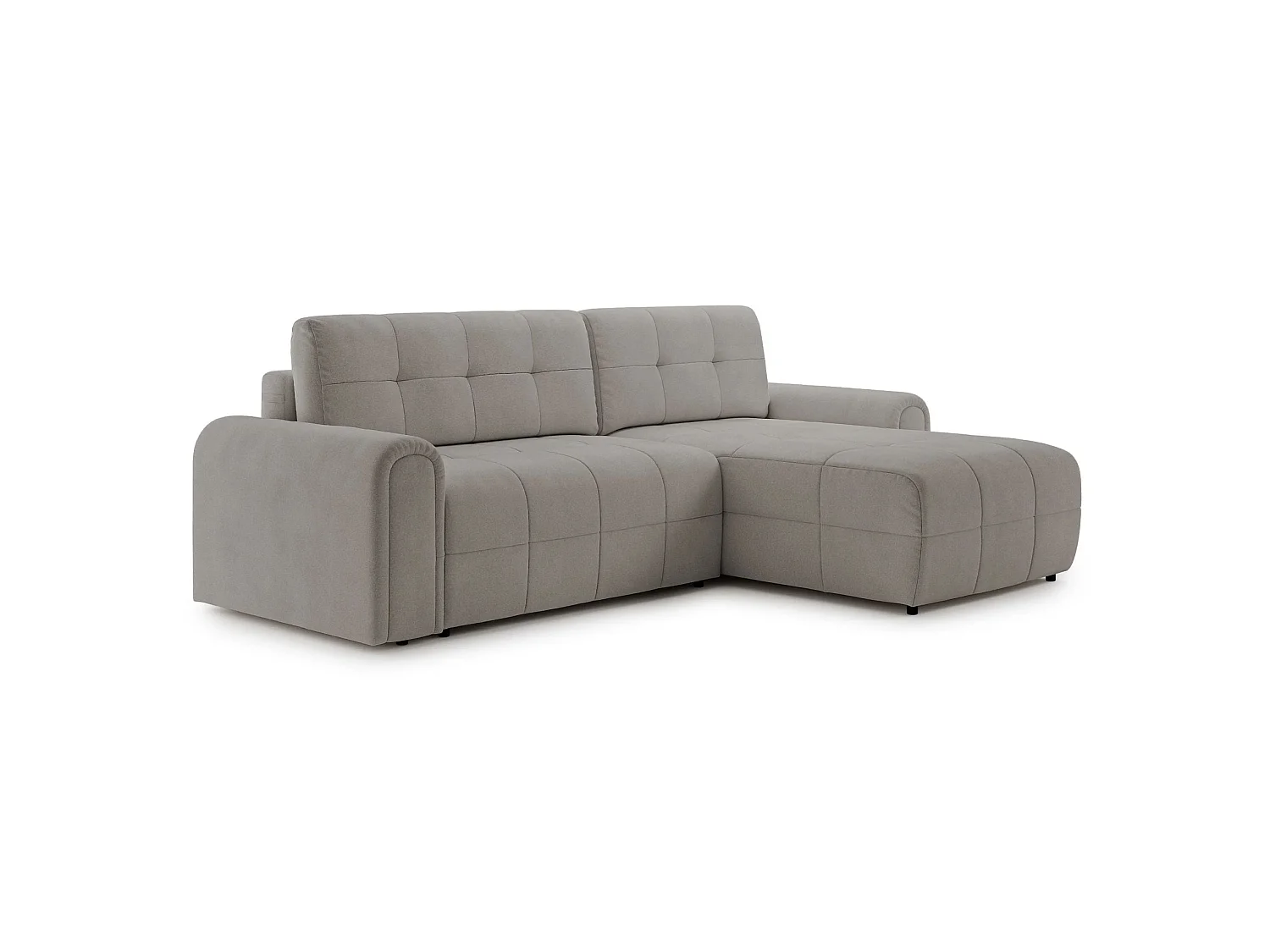 Canapé d’angle – convertible – méridienne – côté droit – grège – en chenille – SIMOLLA