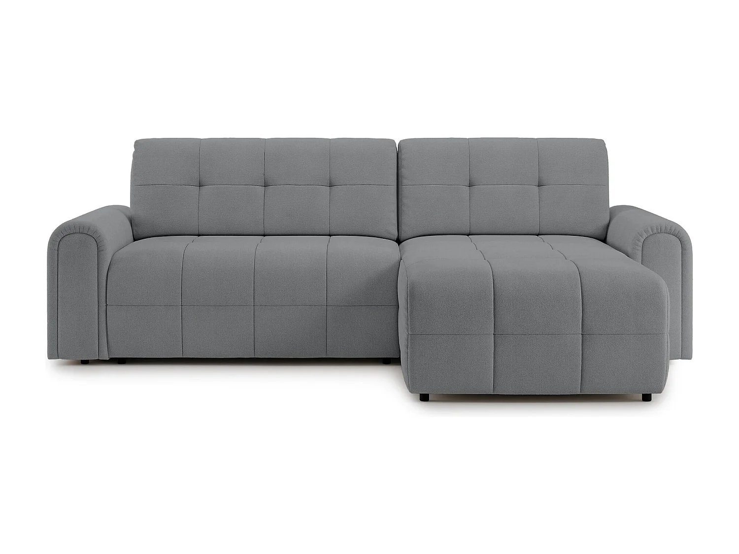 Ecksofa mit Schlaffunktion und Stauraum – rechts – Chenille – Grau – SIMOLLA