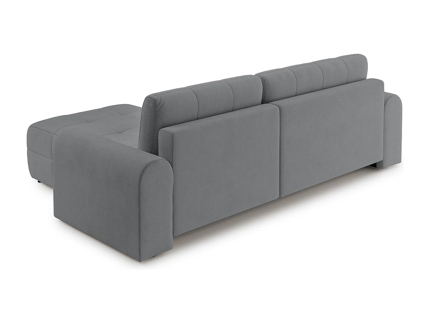 Ecksofa mit Schlaffunktion und Stauraum – rechts – Chenille – Grau – SIMOLLA