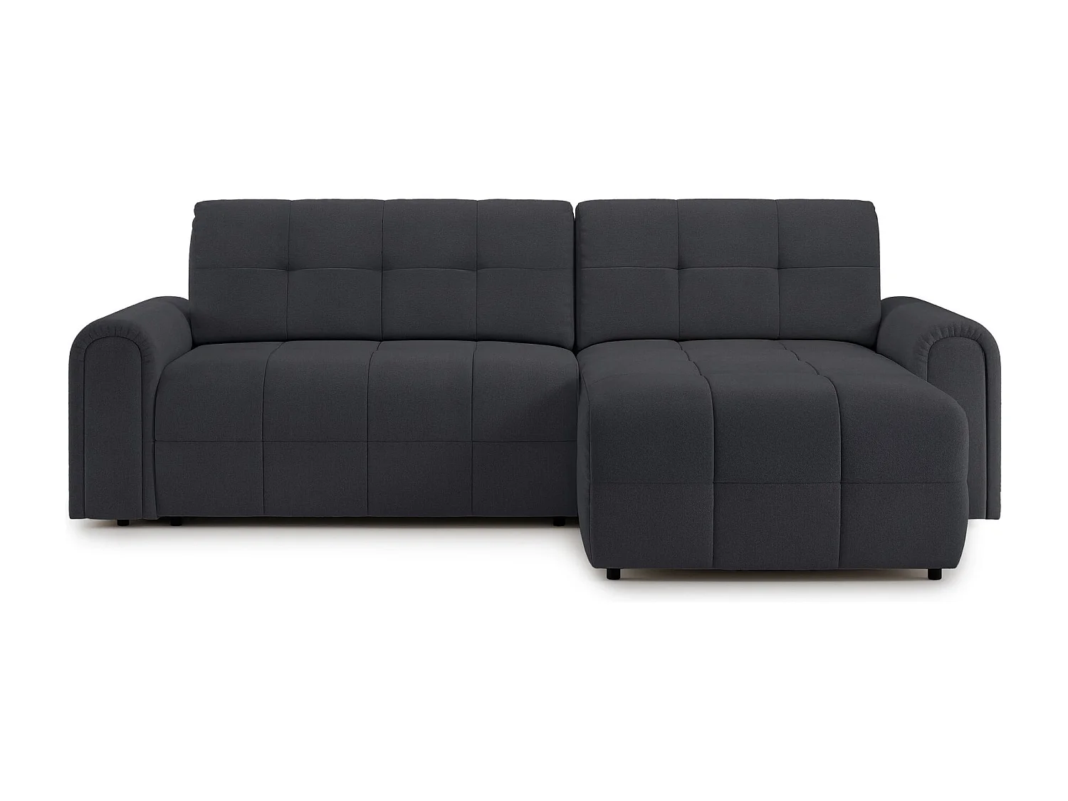 Ecksofa mit Schlaffunktion und Stauraum – rechts – Chenille – Anthrazit – SIMOLLA