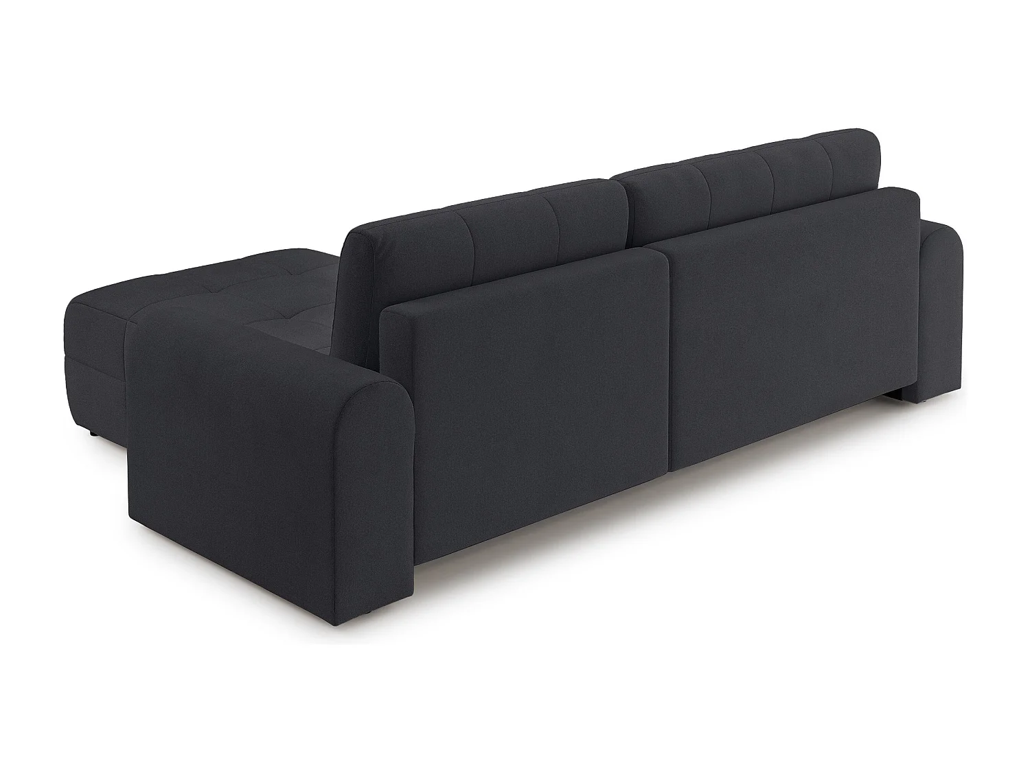 Ecksofa mit Schlaffunktion und Stauraum – rechts – Chenille – Anthrazit – SIMOLLA
