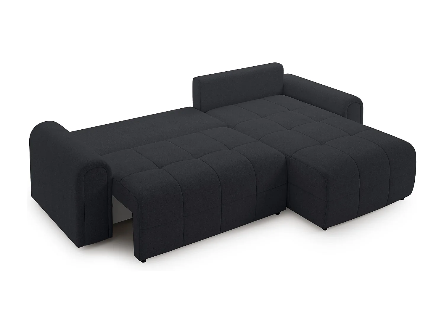 Canapé d’angle – convertible – méridienne – côté droit – anthracite – en chenille – SIMOLLA