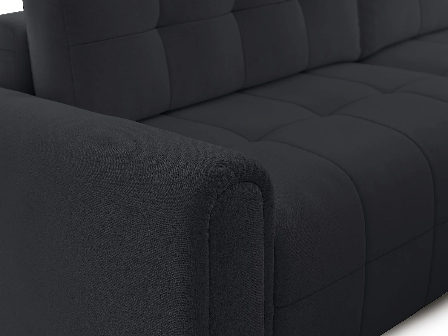 Canapé d’angle – convertible – méridienne – côté droit – anthracite – en chenille – SIMOLLA