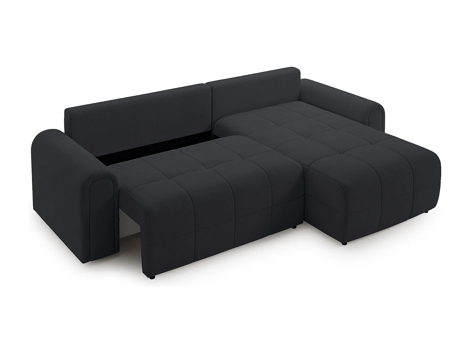 Canapé d’angle – convertible – méridienne – côté droit – anthracite – en chenille – SIMOLLA