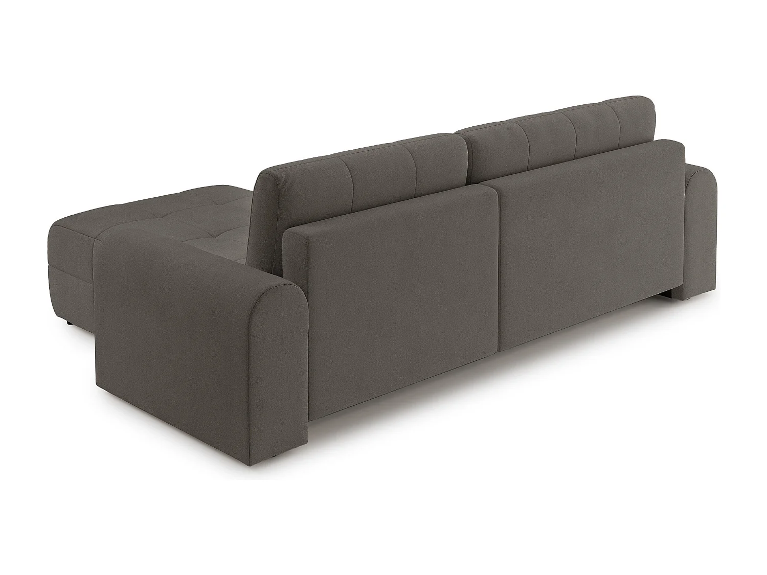Ecksofa mit Schlaffunktion und Stauraum – rechts – Chenille – Taupe – SIMOLLA