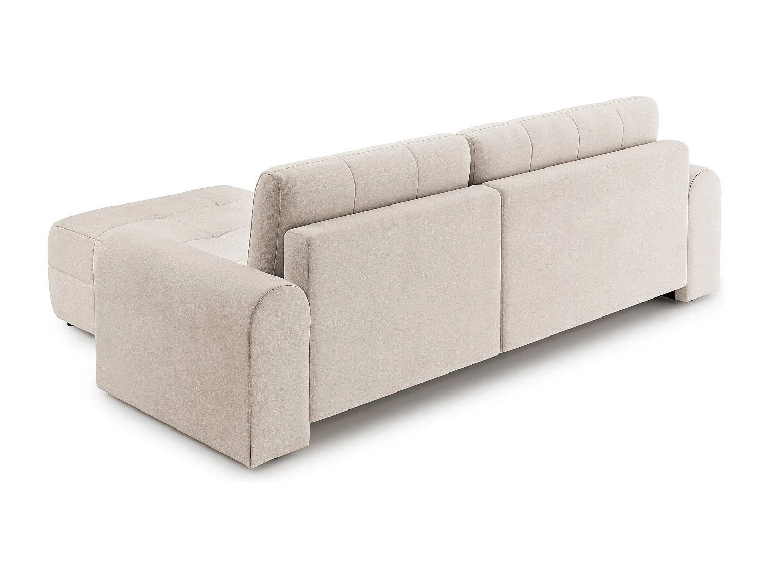 Ecksofa mit Schlaffunktion und Stauraum – rechts – Chenille – Creme – SIMOLLA