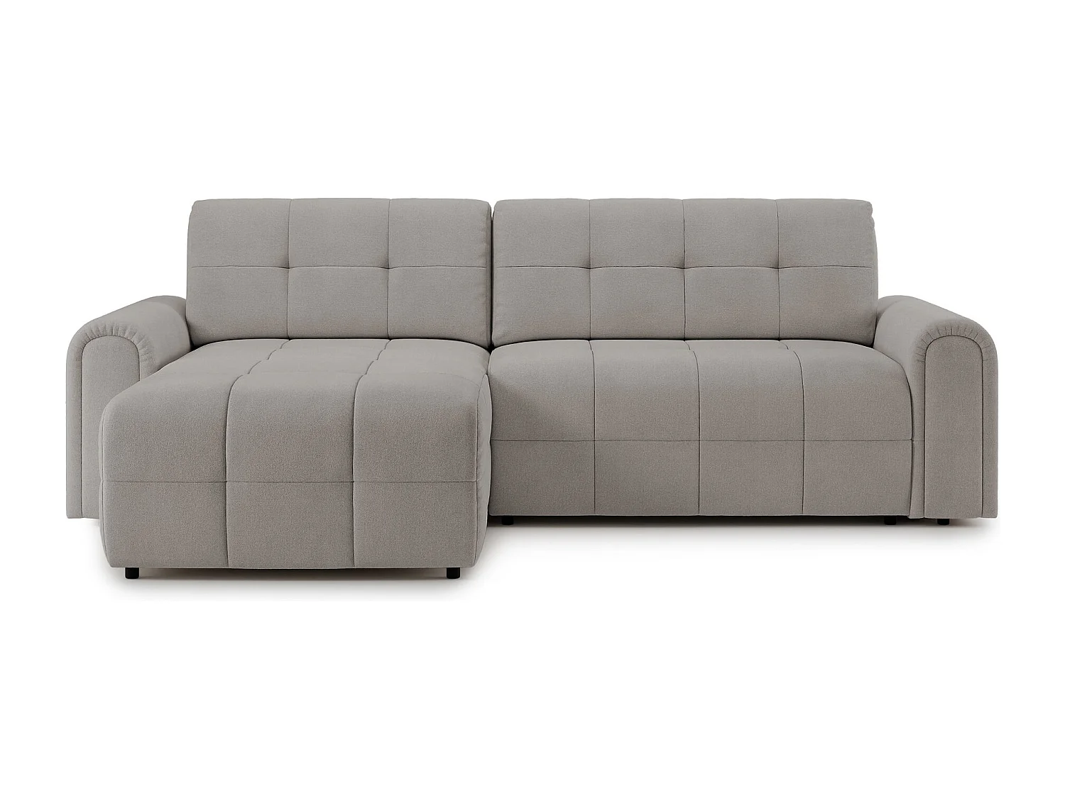 Ecksofa mit Schlaffunktion und Stauraum – links – Chenille – Greige – SIMOLLA