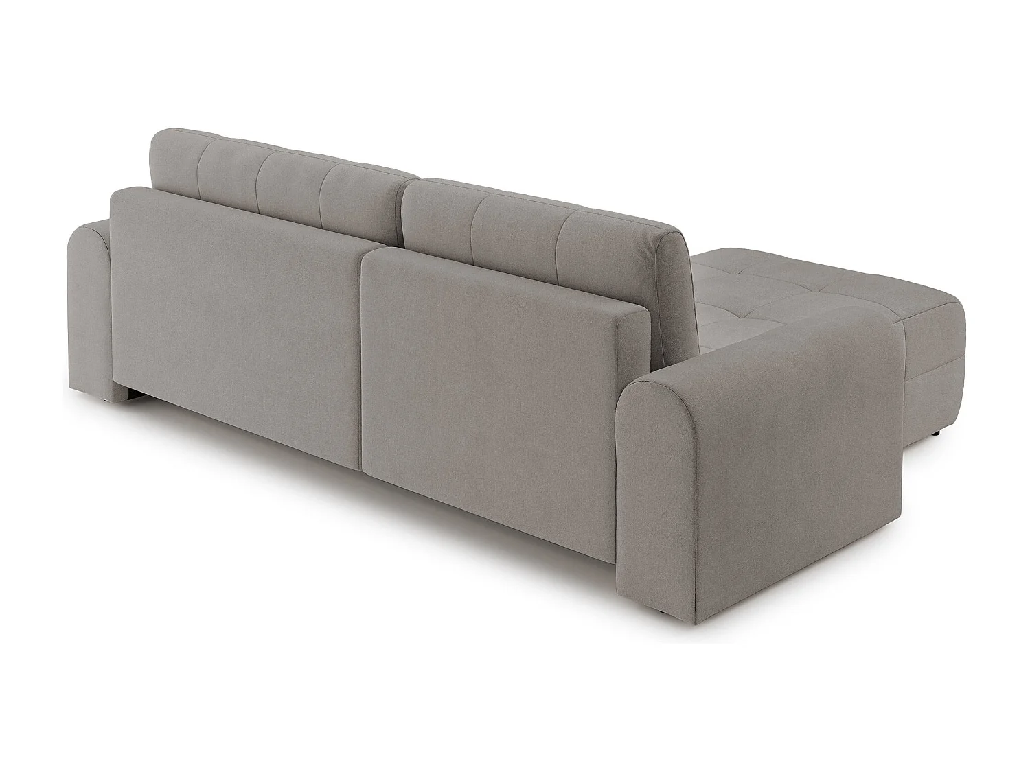 Ecksofa mit Schlaffunktion und Stauraum – links – Chenille – Greige – SIMOLLA