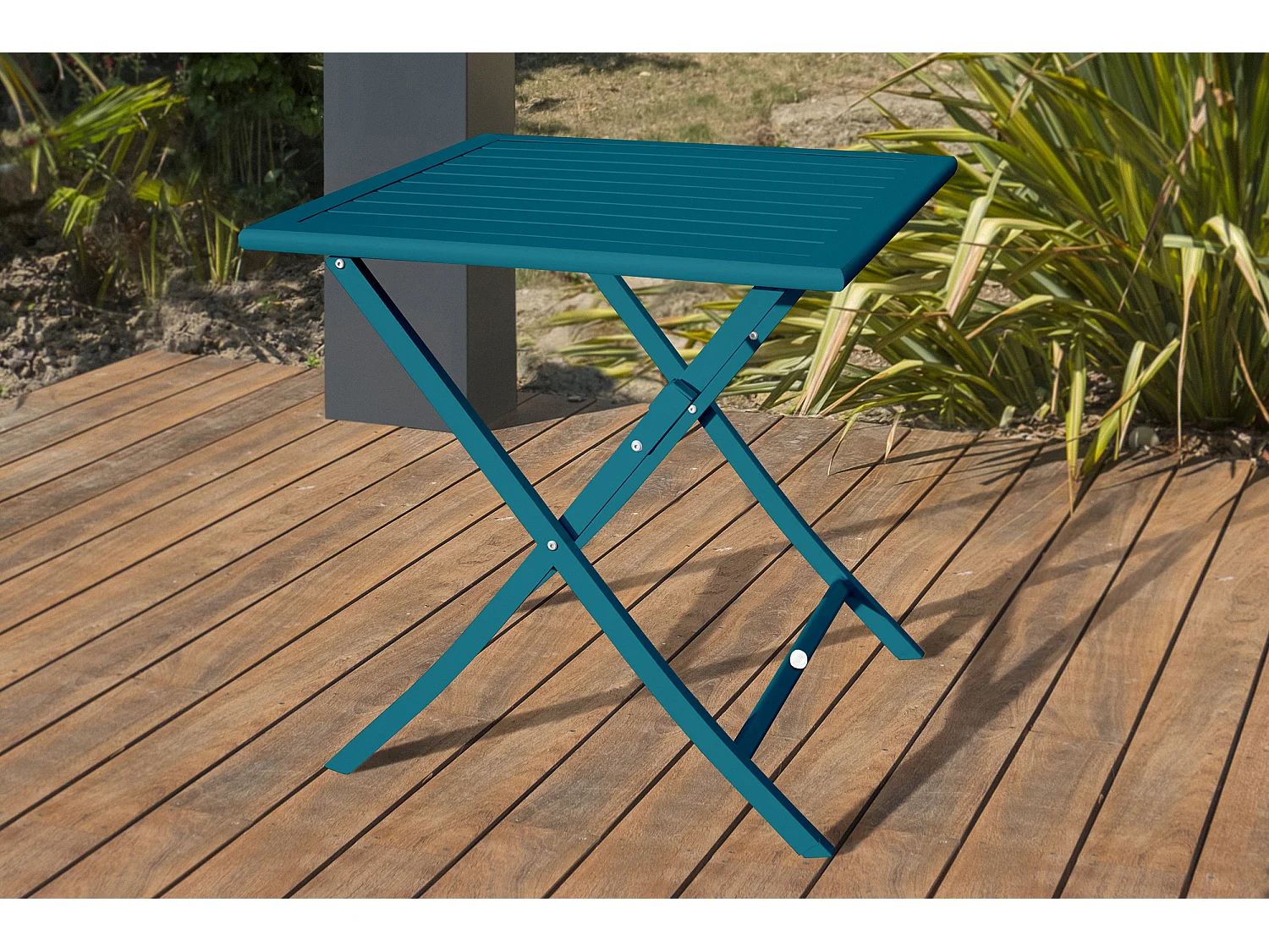 Table de Jardin Pliante "Marius" 70cm Bleu Canard