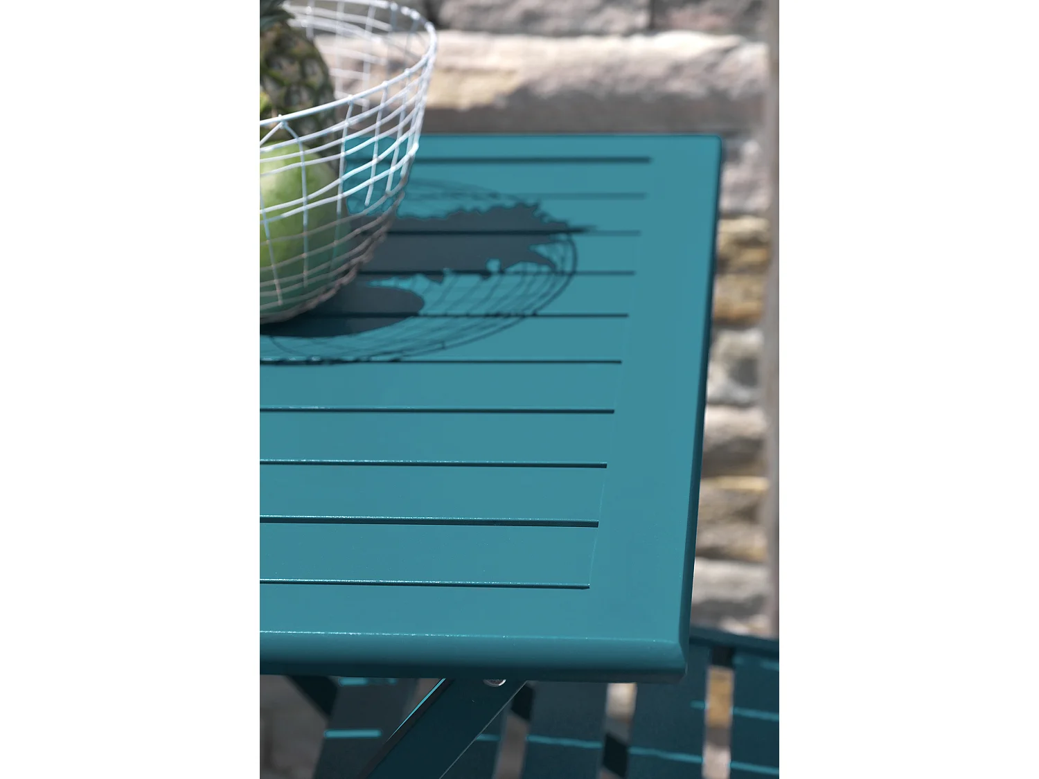 Table de Jardin Pliante "Marius" 70cm Bleu Canard