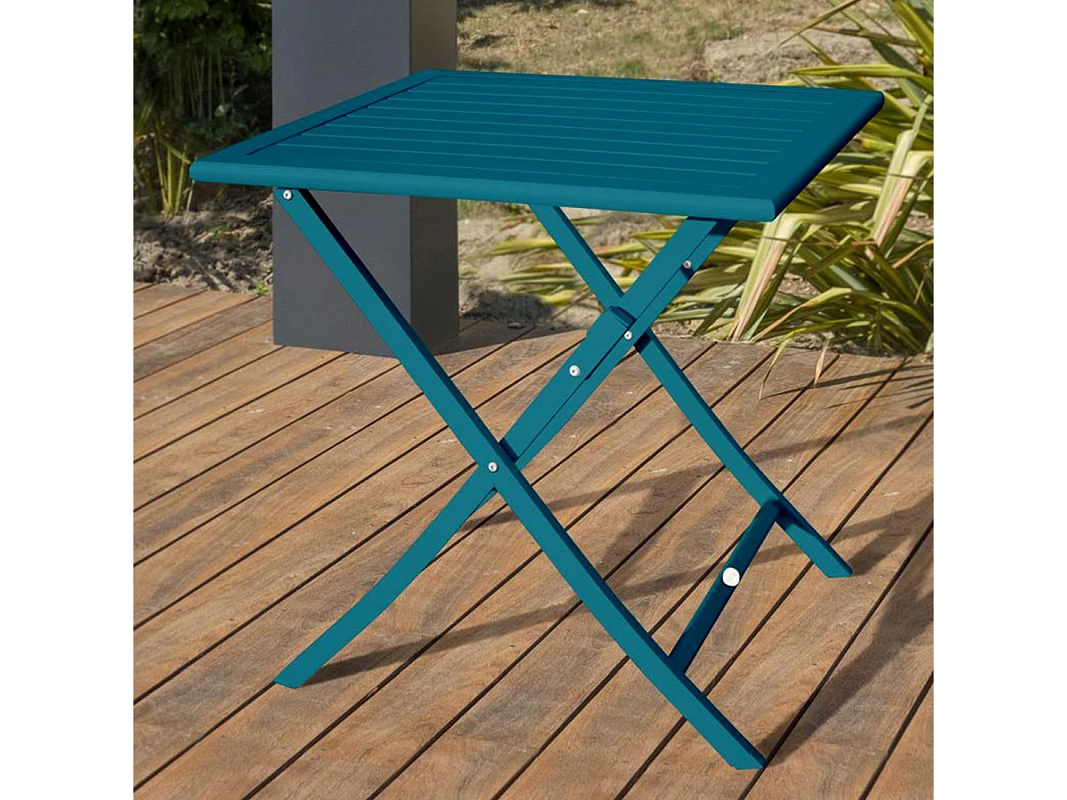 Table de Jardin Pliante "Marius" 70cm Bleu Canard