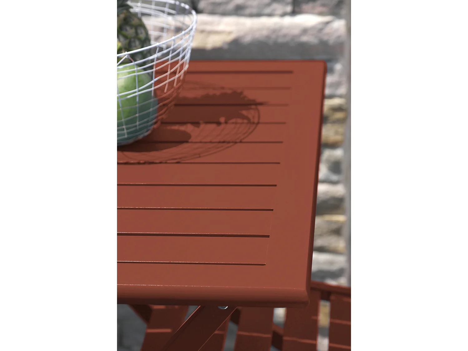 Table de Jardin Pliante "Marius" 70cm Terracotta