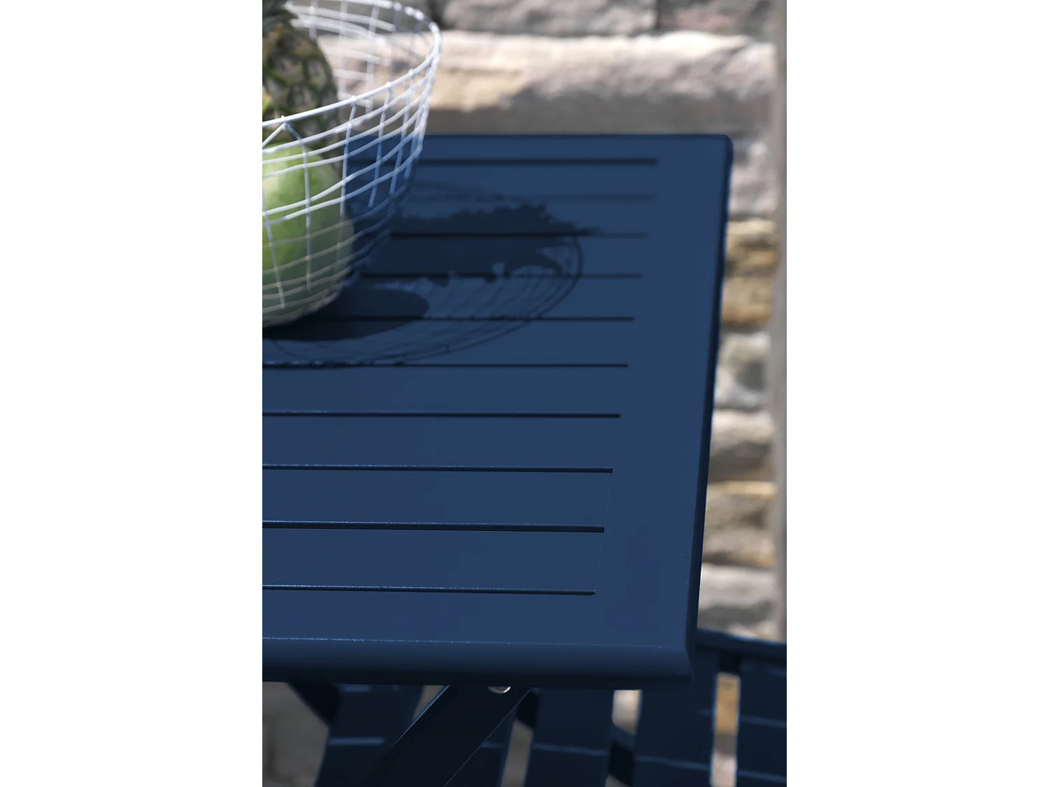 Table de Jardin Pliante "Marius" 70cm Bleu Marine