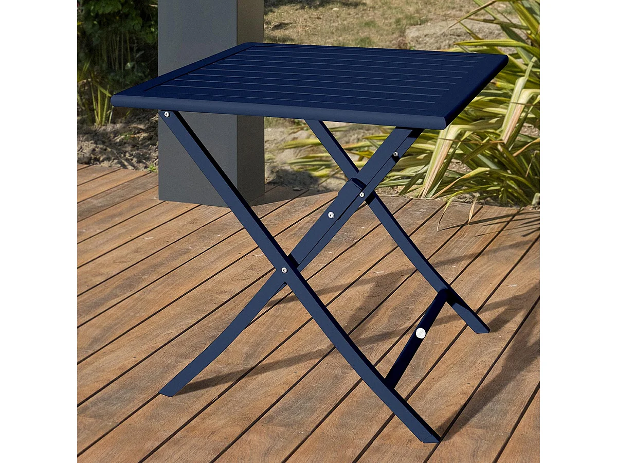 Table de Jardin Pliante "Marius" 70cm Bleu Marine