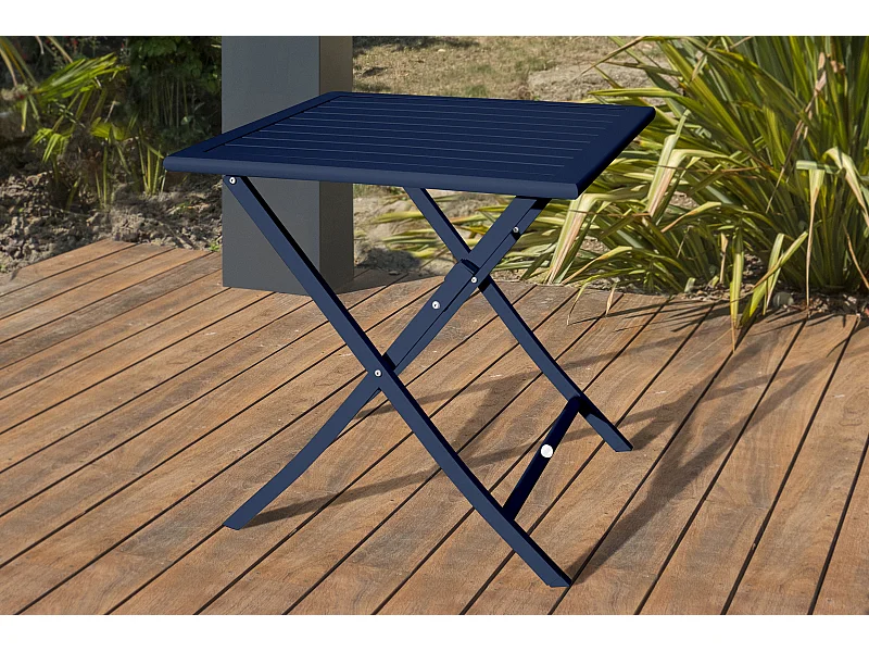 Table de Jardin Pliante "Marius" 70cm Bleu Marine