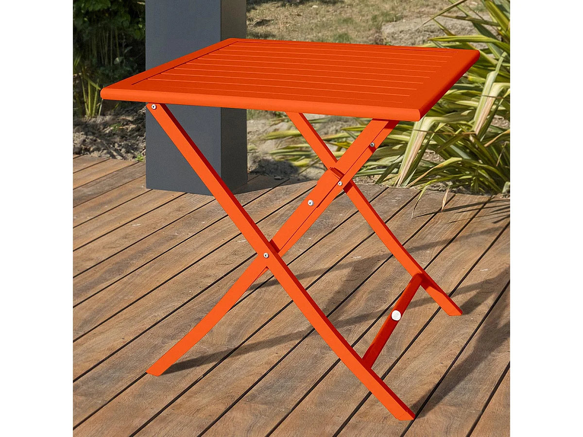 Table de Jardin Pliante "Marius" 70cm Orange