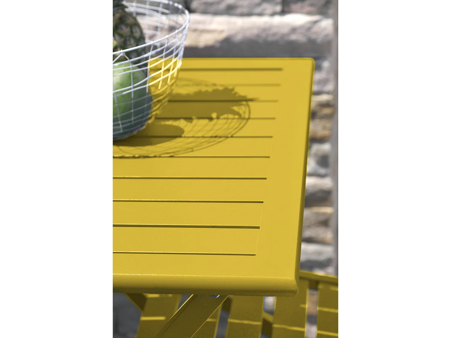 Table de Jardin Pliante "Marius" 70cm Moutarde