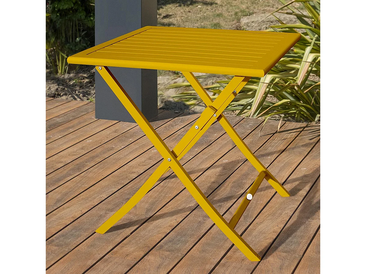 Table de Jardin Pliante "Marius" 70cm Moutarde