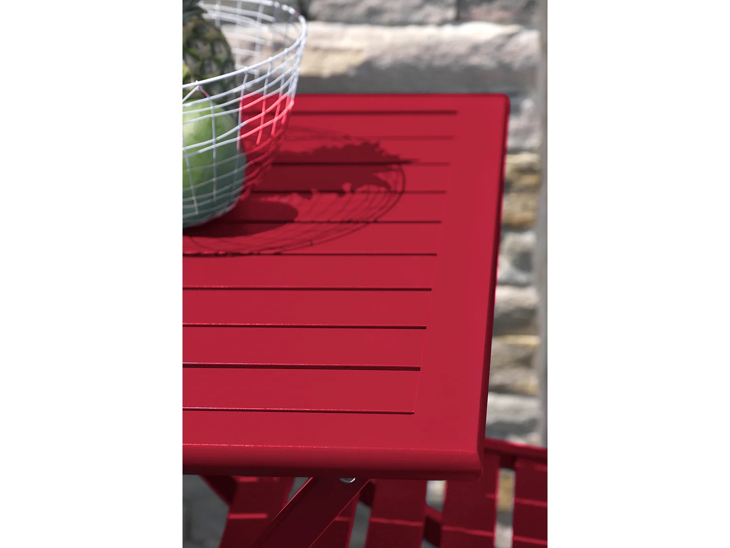 Table de Jardin Pliante "Marius" 70cm Rouge Carmin