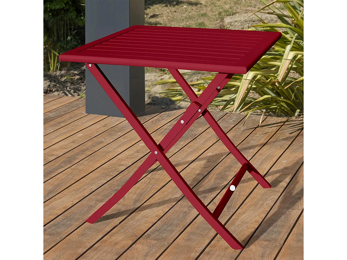 Table de Jardin Pliante "Marius" 70cm Rouge Carmin