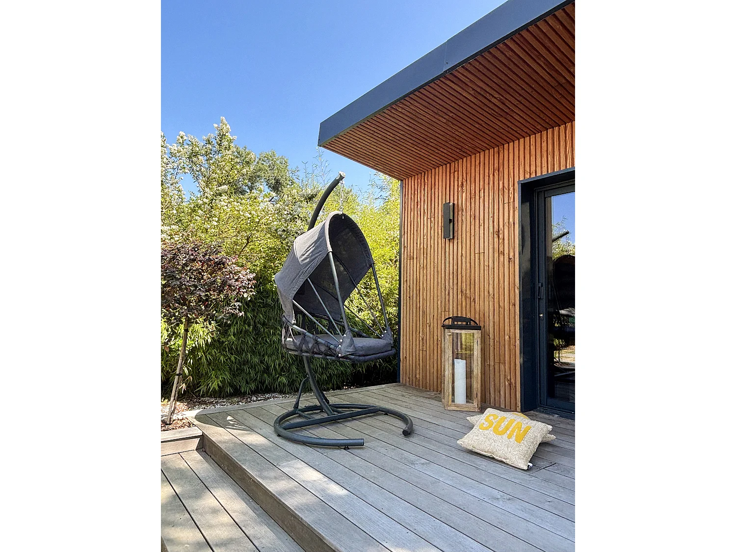 Balancelle de Jardin "Lacanau" 188cm Gris Anthracite