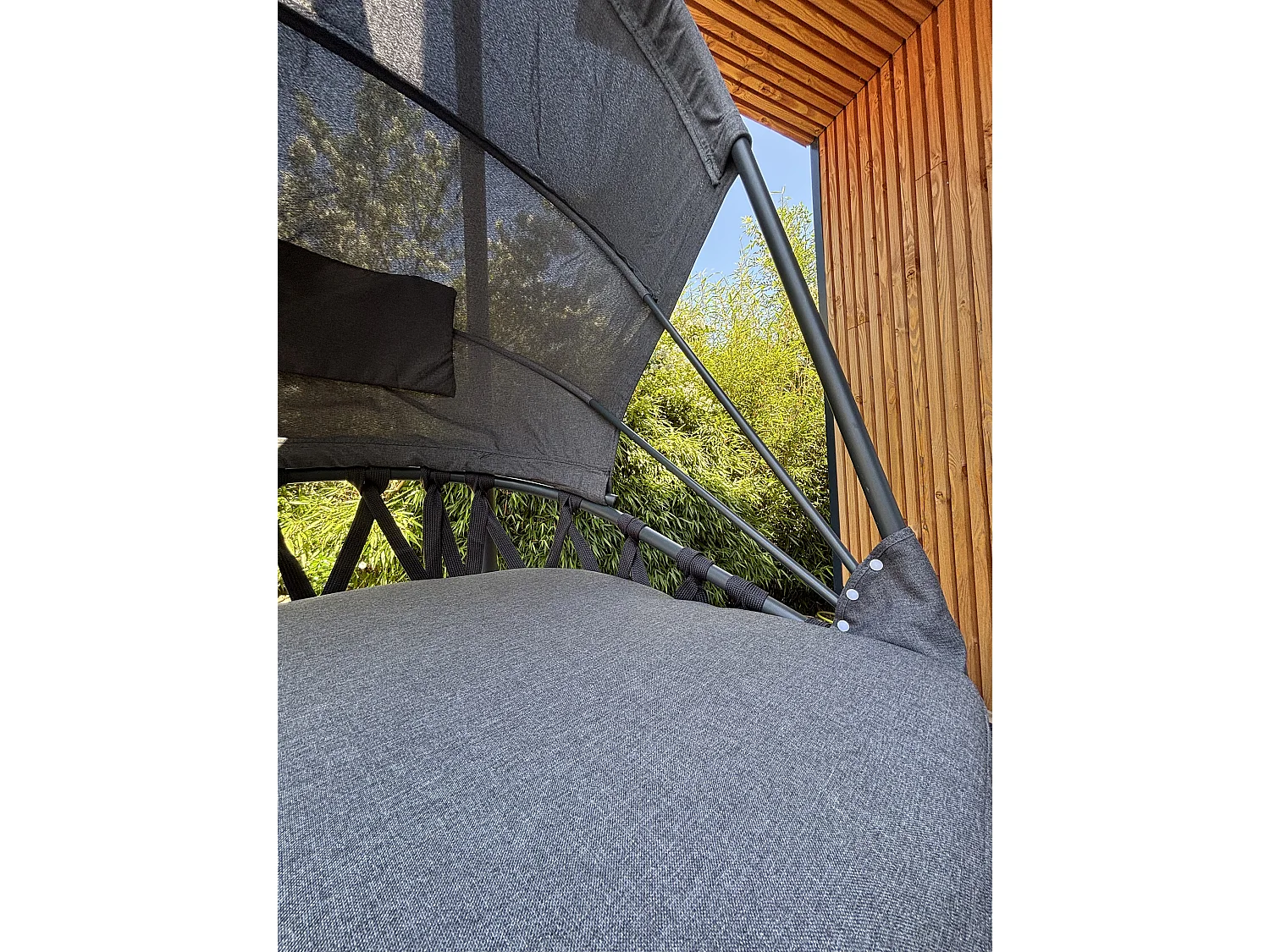 Balancelle de Jardin "Lacanau" 188cm Gris Anthracite