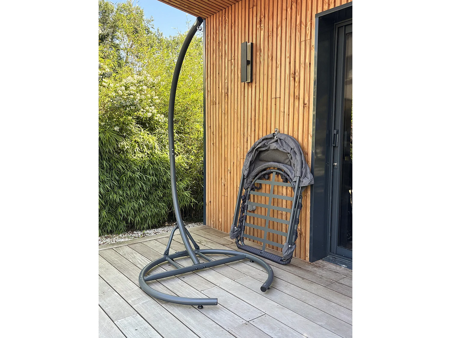 Balancelle de Jardin "Lacanau" 188cm Gris Anthracite