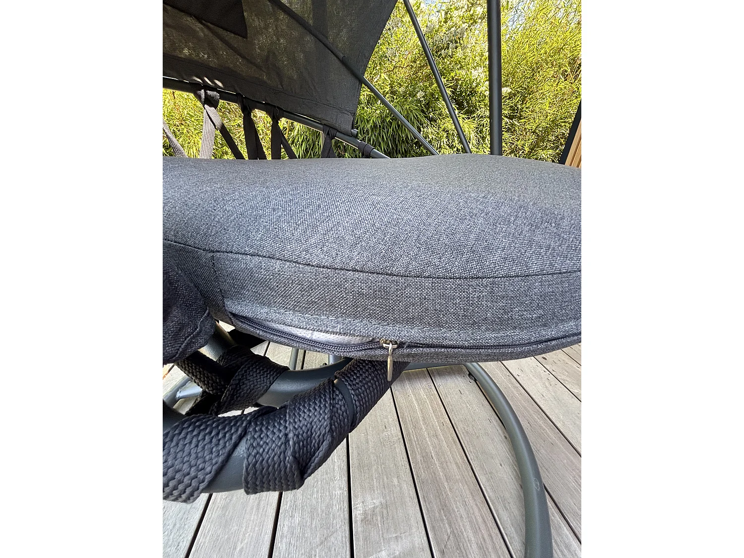 Balancelle de Jardin "Lacanau" 188cm Gris Anthracite