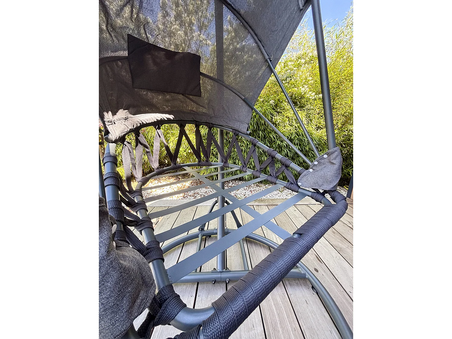 Balancelle de Jardin "Lacanau" 188cm Gris Anthracite