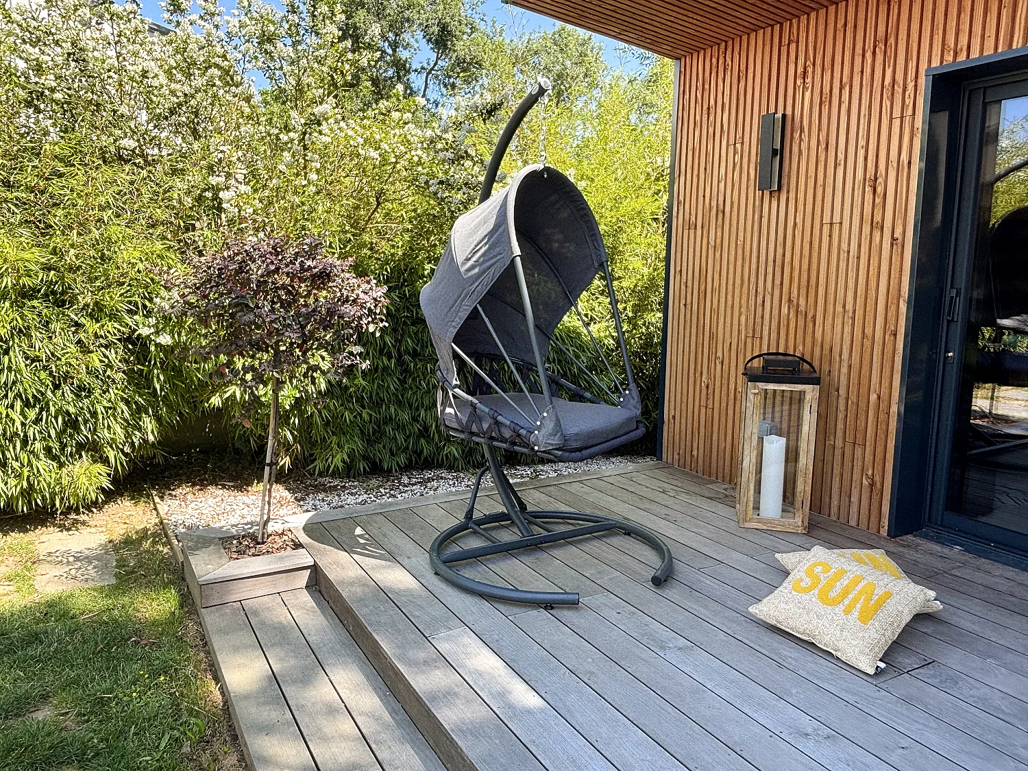 Balancelle de Jardin "Lacanau" 188cm Gris Anthracite