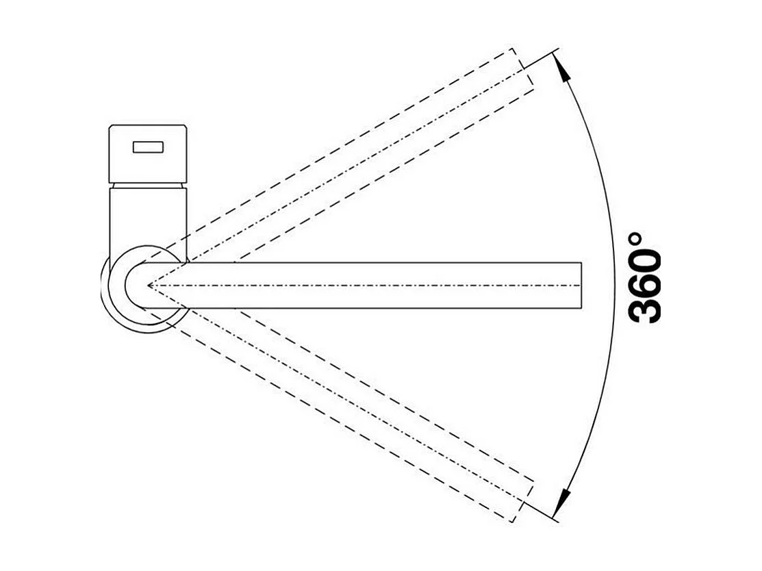 Küchenmischer BLANCO LANORA massiv gebürsteter Edelstahl hoher schwenkbarer Auslauf 360° vertikaler Hebel energiesparend