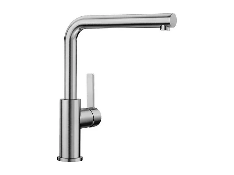 Küchenmischer BLANCO LANORA massiv gebürsteter Edelstahl hoher schwenkbarer Auslauf 360° vertikaler Hebel energiesparend