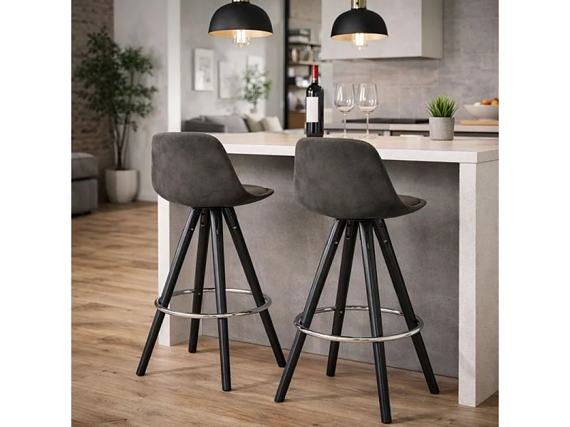 Lot de 2 tabourets snack mi-hauteur TALIA