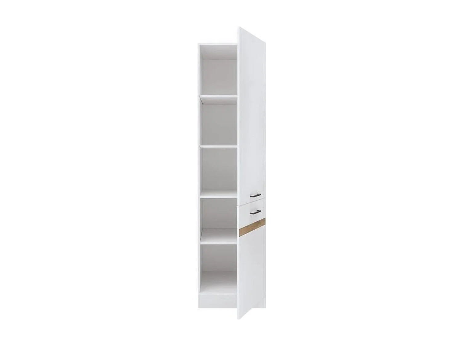 Küchenhochschrank JUNONA 2 Türen Rechtsanschlag Hochglanz Weiß 50x196x46 cm mit Soft-Close
