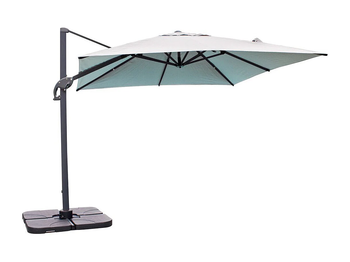 Parasol Déporté à Manivelle "Malaga" 300cm Gris