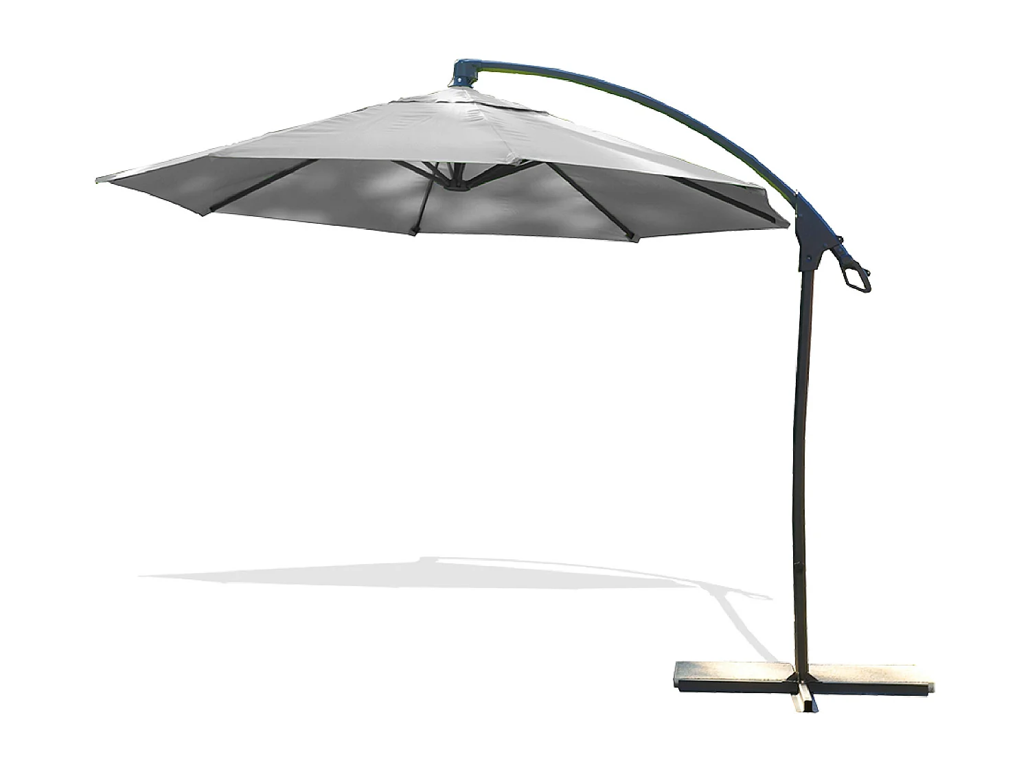 Parasol Déporté à Manivelle "Malaga" 300cm Gris