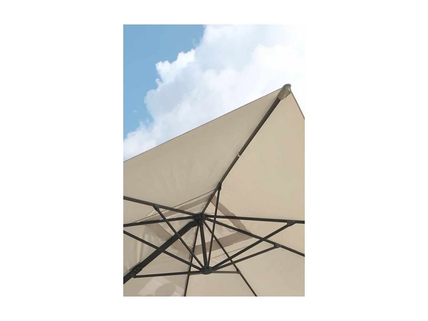 Parasol Déporté à Manivelle "Malaga" 300cm Gris