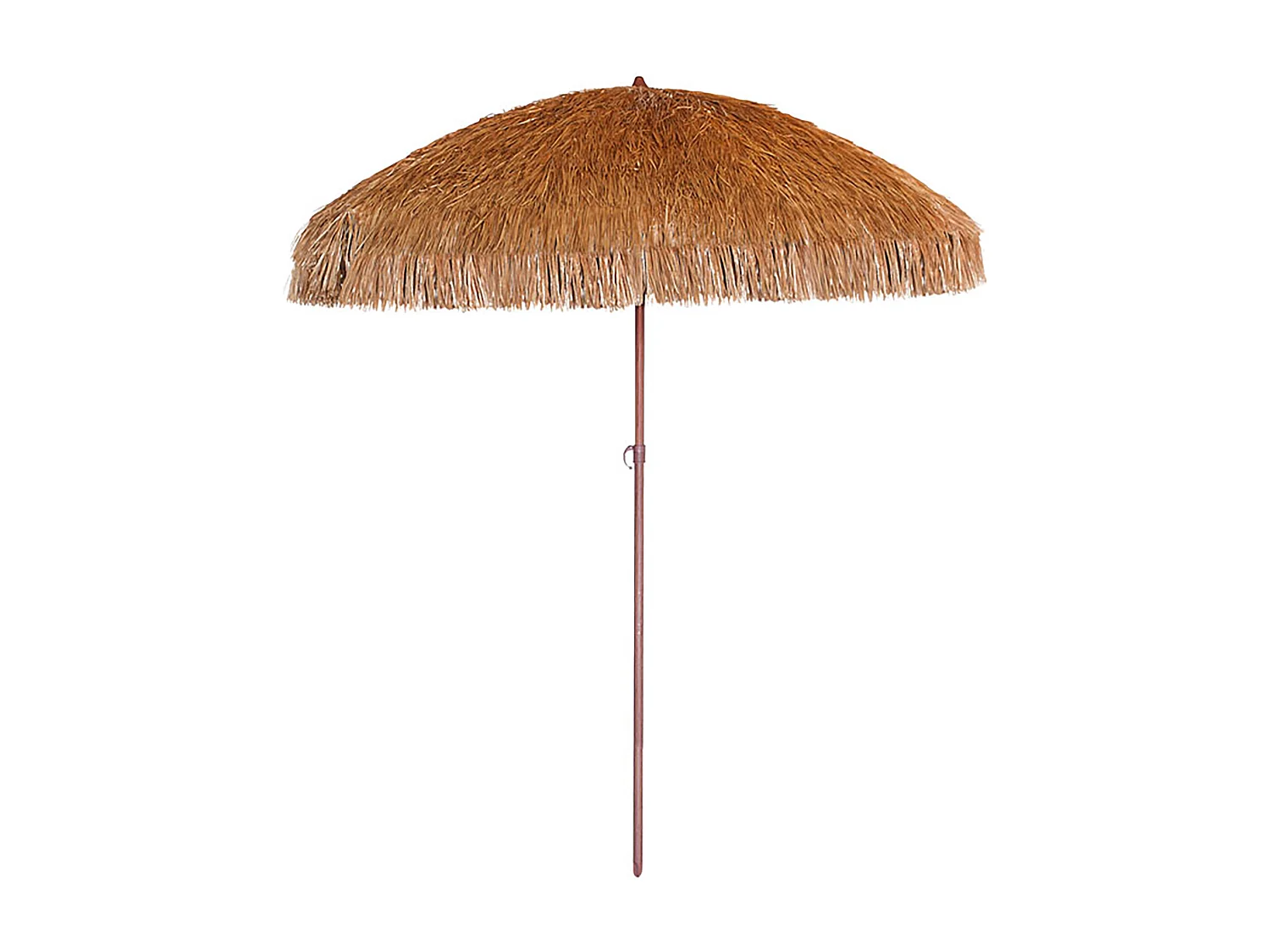 Sonnenschirm mit Fransen aus Stahl mit Holzoptik
