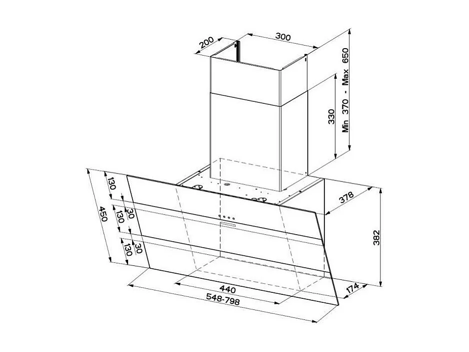 Hotte verticale inclinée STEELMAX - d FABER - 5513326
