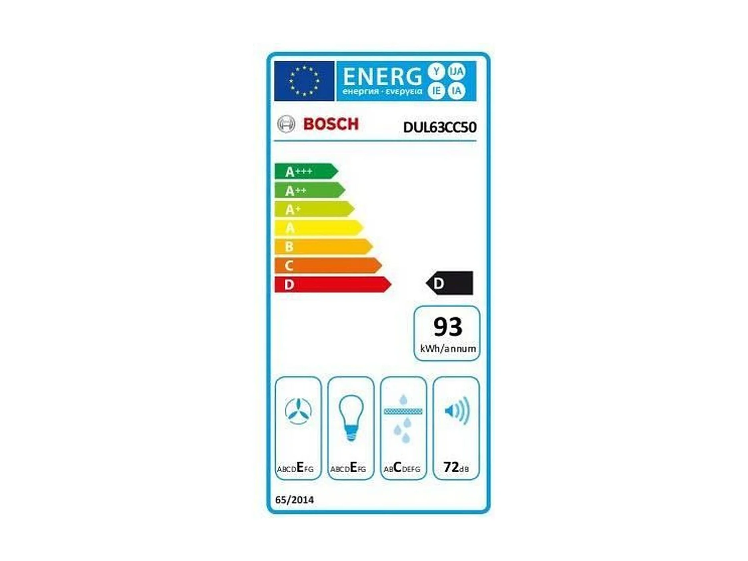Hotte visière 350m³/h BOSCH 60cm, 1038089