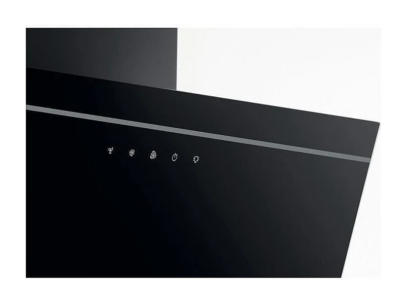 Hotte decorative - WHIRLPOOL AKR62FLTK -  Larg 60 cm - Evacuation/recyclage - 71 dB - 4 vitesses + booster - Verre noire