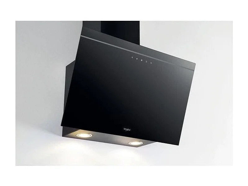 Hotte decorative - WHIRLPOOL AKR62FLTK -  Larg 60 cm - Evacuation/recyclage - 71 dB - 4 vitesses + booster - Verre noire