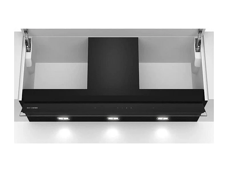 Hotte décor murale avec finition en verre SIEMENS - LJ97BAM60 - L87,7cm/P29,8cm/34cm - Noir