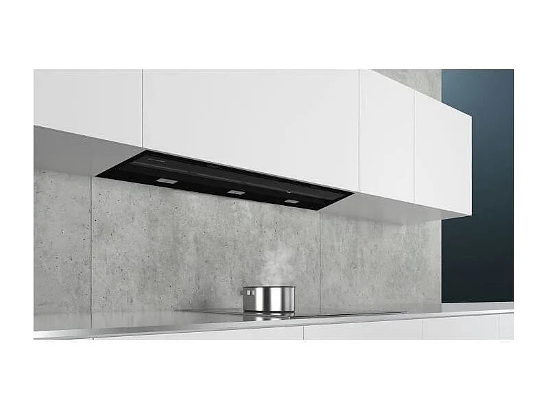 Hotte décor murale avec finition en verre SIEMENS - LJ97BAM60 - L87,7cm/P29,8cm/34cm - Noir